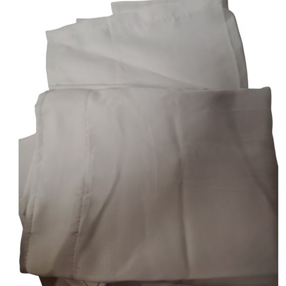 White Short Curtains 42x63 Room Darkening Thermal Insulated Drapes 2 Panels - Picture 6 of 11